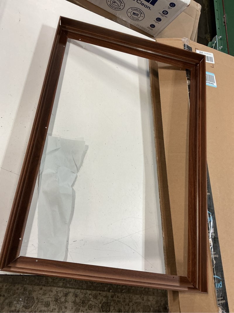 Condition photo showing Good Condition for 1.5” deep frame for 32x48 canvas paintings, diy metal floating frame with 1.5” deep for artists designers landscape portrait artwork, modern home office wall decor (walnut) 32x48\" walnut brown(63x43cm)