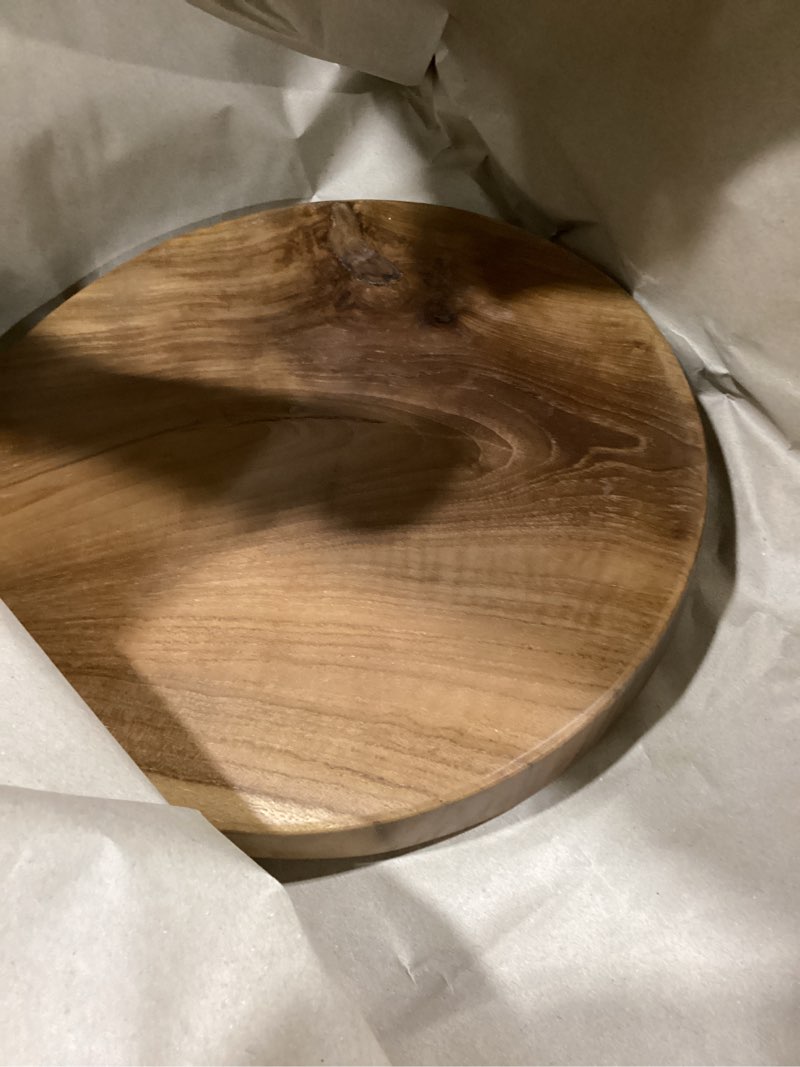 Condition photo showing Good Condition for Teak 11.8" Round Dip Dyed Teak Stool | Wood Accent Side Table | Wood Plant Stand (24" Tall White)