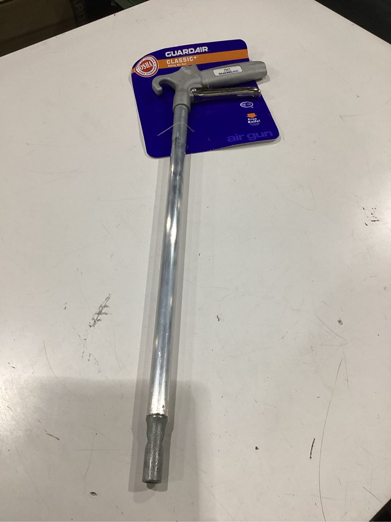 Condition photo showing New/Like New for guardair xtrathrust safety air gun - 18 inch aluminum extension, pistol style grip, osha compliant alloy nozzle, 1/4 inch fnpt inlet (75xt018aa)