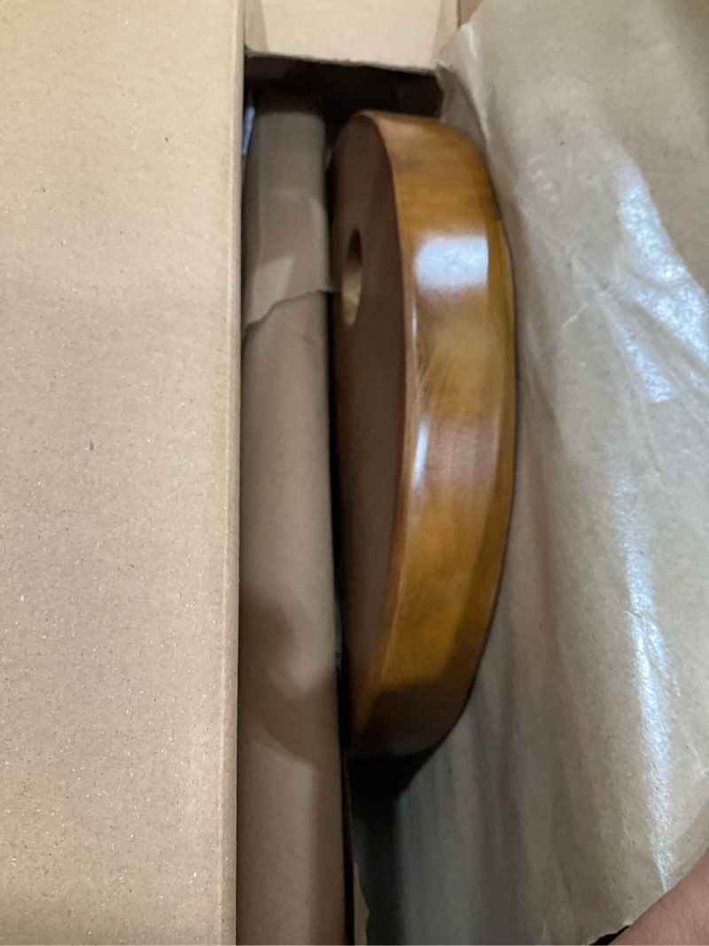 Condition photo showing New/Like New for rubber wood 9" round plant stand |dip dyed black stool, wood riser |milking stool (10" h) 10" tall black