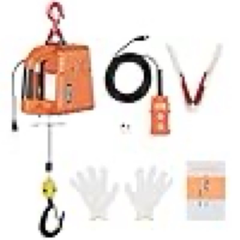 (Similar )Electric Hoist Winch 110V 1500W Wire Remote Control Portable Winch Crane Household Electric Winch with 1100lbs Lift Capacity & 25ft Lifting Height for Garage, Warehouse, Factory