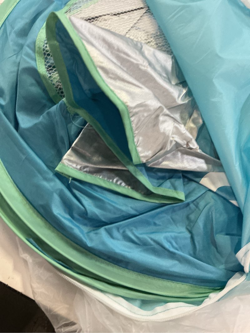 Condition photo showing As Is for sloosh baby beach tent - pop up shade pool, upf 50+ uv protection sun shelter for infant, portable beach pool with carry bag, dual mesh side panels for toddler outdoor travel camping
