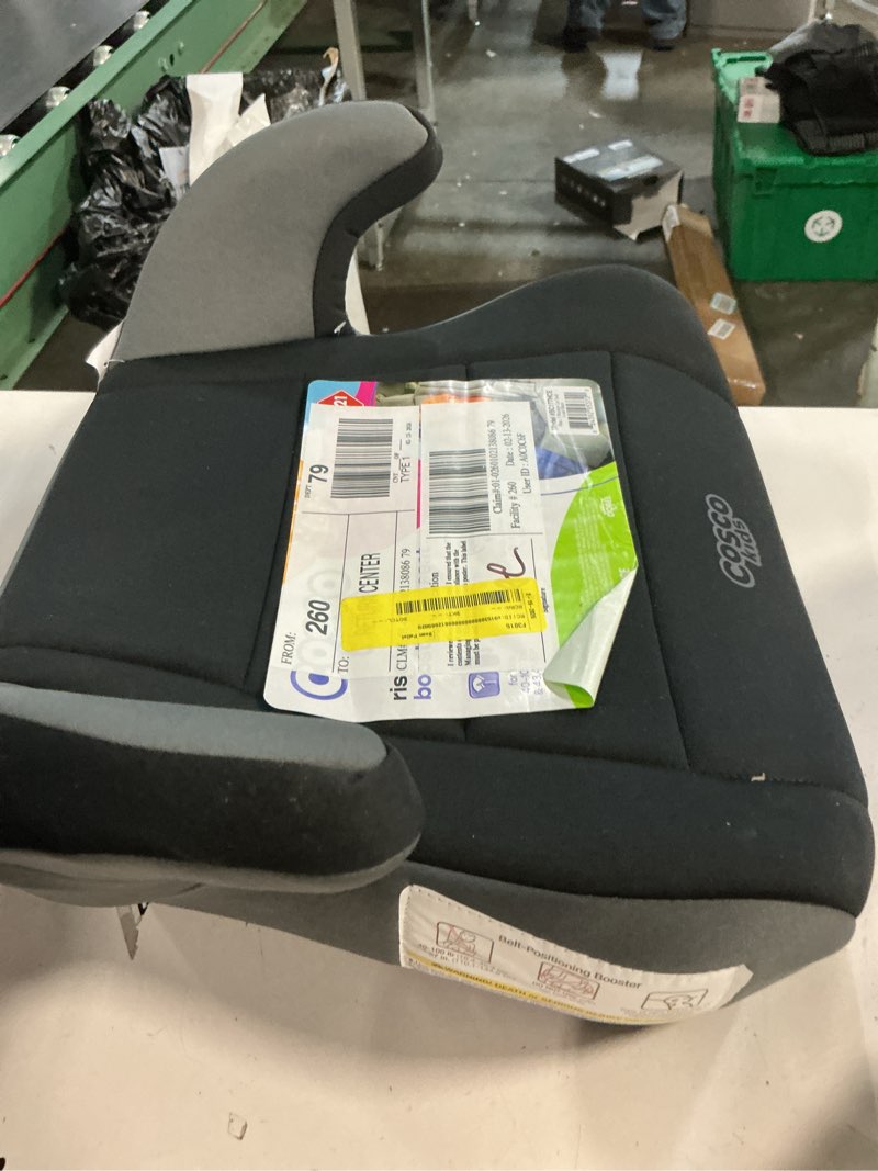 Condition photo showing As Is for cosco kids rise lx toddler booster car seat, fossil black