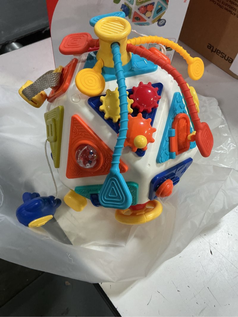 Condition photo showing Good Condition for 22 in 1 toddler busy board activity cube toys, montessori sensory learn toy | for toddlers, early education activity toy and fine motor skills development toys for 1 2 3 years old boys & girls