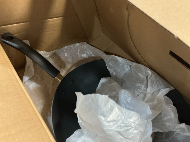 Condition photo showing Good Condition for T-Fal Ultimate Hard Anodized Nonstick Wok 14 Inch, Oven Broiler Safe 350F, Non Stick Stir-Fry Pan, Cookware, Pots and Pans, Kitchen, Versatile Deep Frying, Sauté, Braise, Stew, Dishwasher Safe, Black