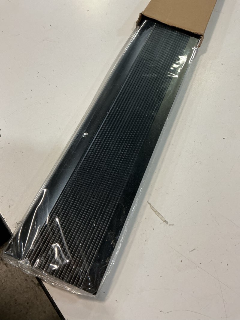 Condition photo showing Good Condition for Aluminum Overhead Door Rain Drip Cap Guard for Exterior Door and Window Top,43.3” Drip Edge Flashing,Deflectord,Diverter, Anodized 2PCS Black Rolled edge 43.3" × 3.15" 2pc Black