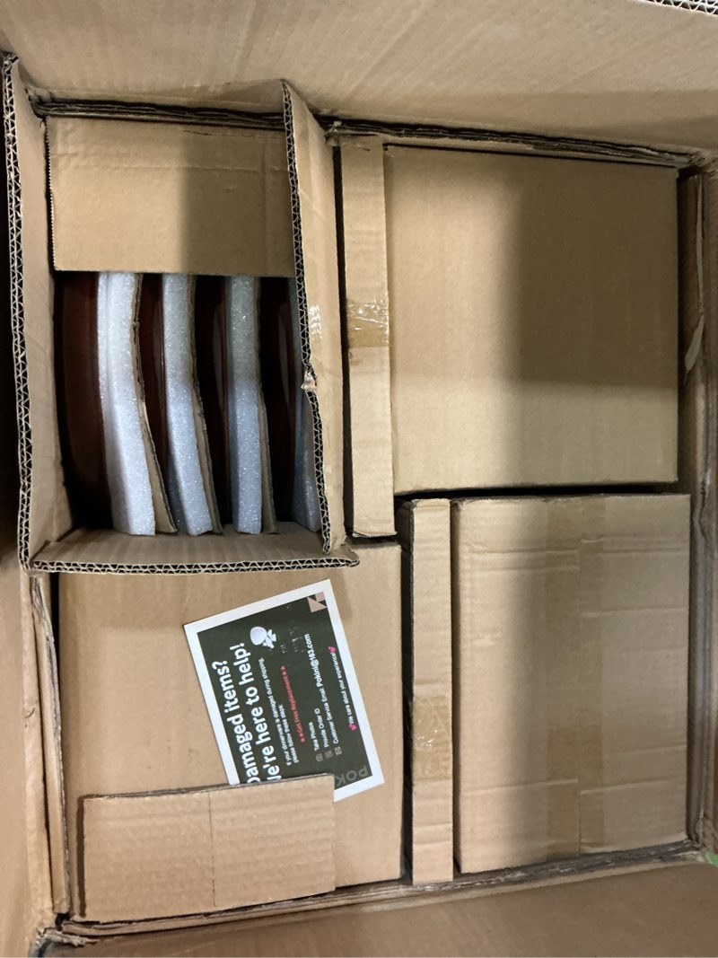 Condition photo showing New/Like New for pokini 32 piece double bowl dinnerware sets with pasta bowls, highly chip and crack resistant plates and bowls sets, natural earthyware ceramic dishware sets, service for 8 brown green brown green service for 8-32pcs (double bowl)