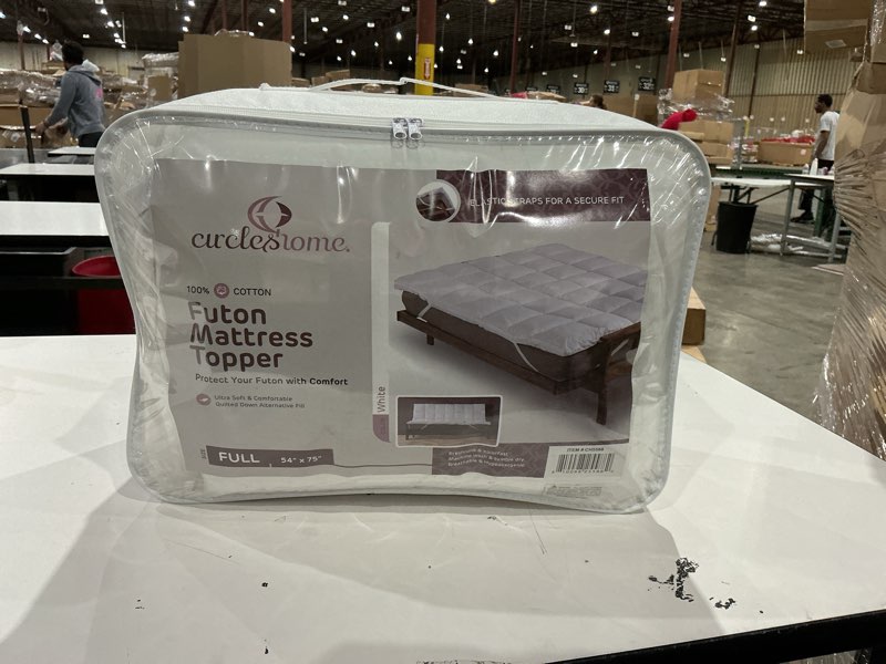 Condition photo showing Good Condition for circleshome white futon mattress toppers with anti-slip anchors - futon cover filled with plush down alternative fill - full size futon cover is soft, comfortable and allergy free (size: 54 x 75 x 3) full white