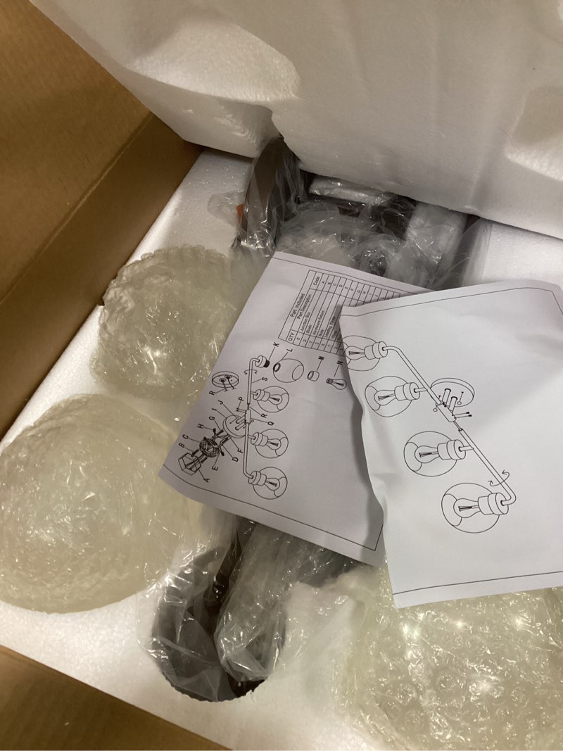 Condition photo showing Good Condition for VONLUCE Bathroom Light Fixtures, 4-Light Vanity Light with Globe Glass Shades E26 Sockets, Bathroom Lights Over Mirror for Bedroom Hallway Living Room, Black & Nickel Finish