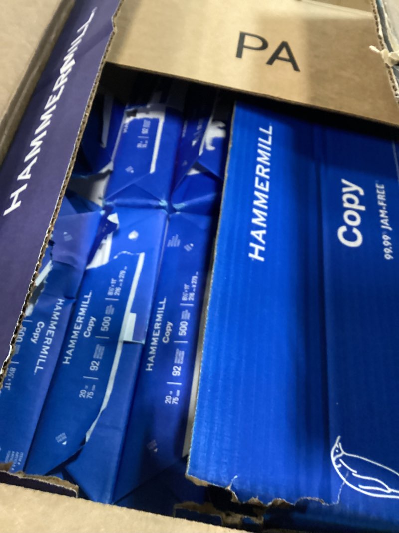 Condition photo showing As Is for Hammermill Printer Paper, 20 Lb Copy Paper, 8.5 x 11 - 8 Ream (4,000 Sheets) - 92 Bright, Made in the USA 8 Ream | 8.5x11 | 4000 Sheets Letter (8.5 x 11)