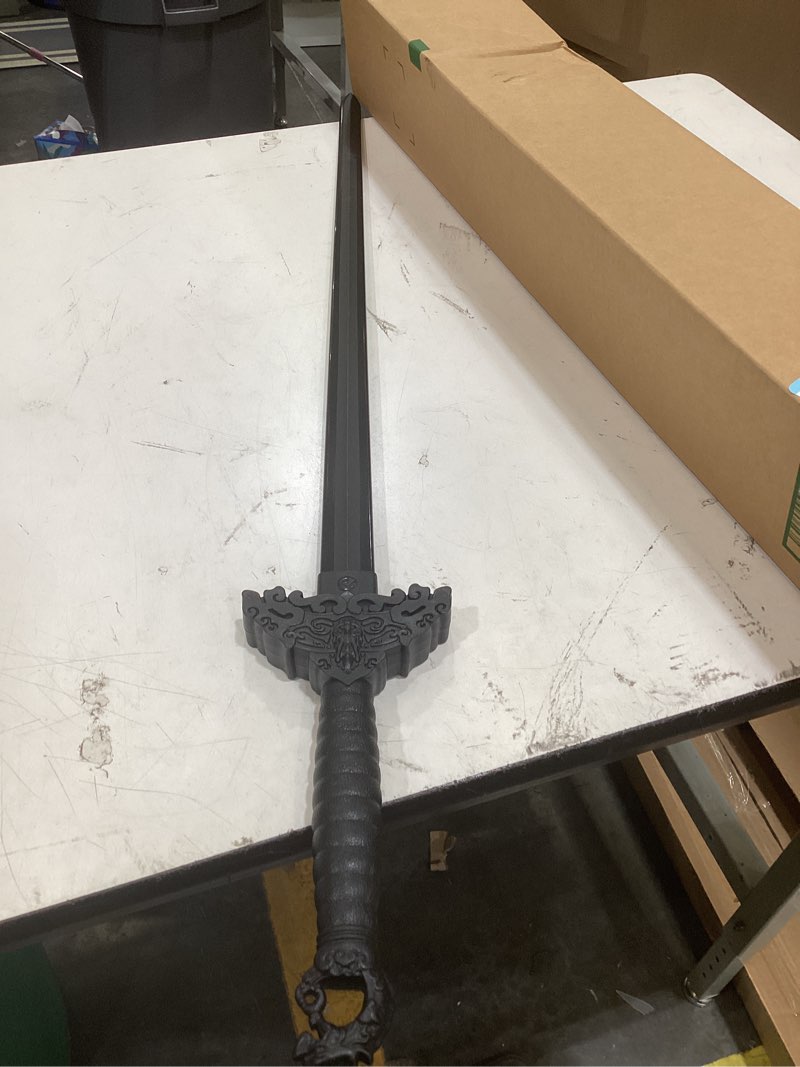 Condition photo showing As Is for master usa polymer training equipment, black polypropylene blade, martial arts training gear, rounded tip- practice, cosplay black taichi practise