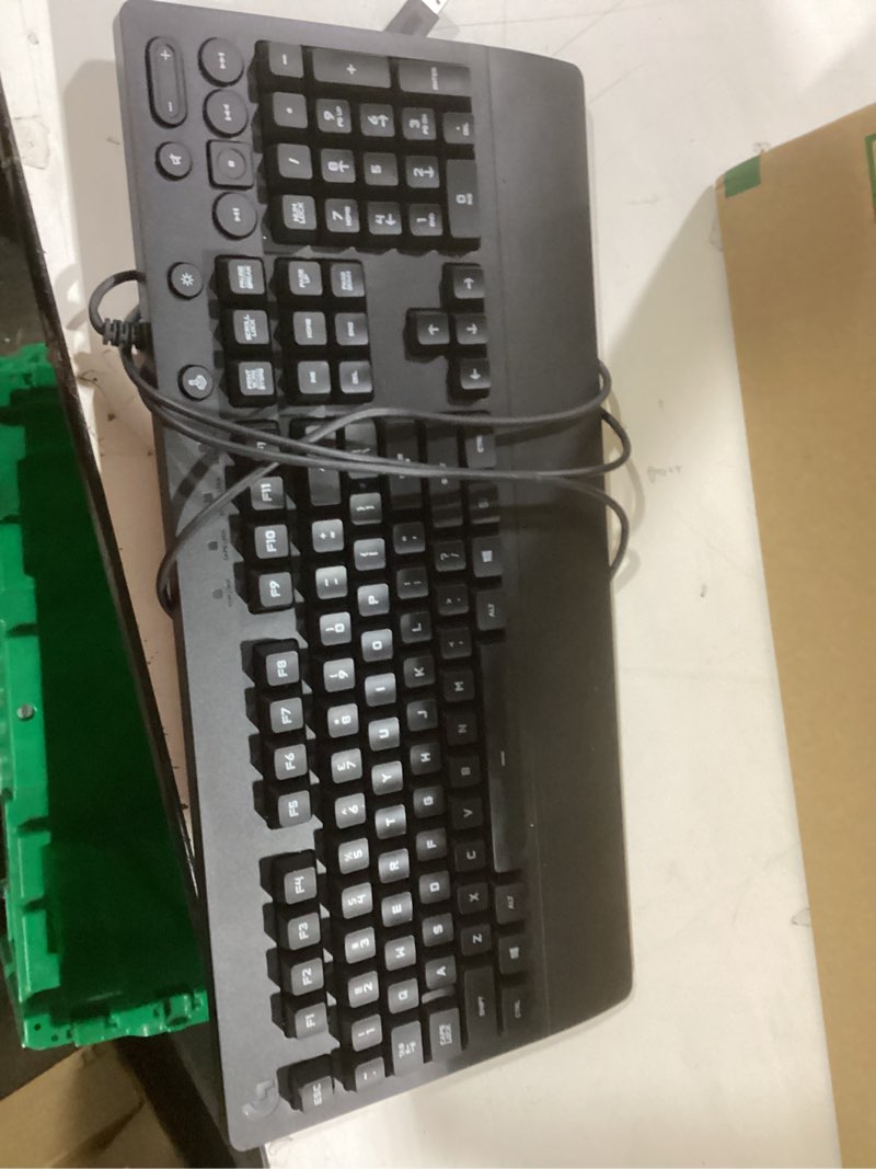 Condition photo showing Good Condition for Logitech G213 Prodigy Gaming Keyboard - Wired RGB Backlit Keyboard with Mech-Dome Keys, Palm Rest, Adjustable Feet, Media Controls, USB, Compatible with Windows – Black