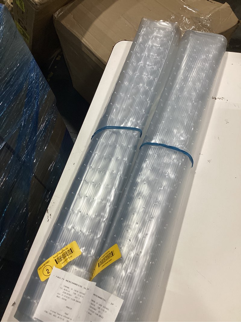 Condition photo showing As Is for project source 27-in x 144-in clear non-slip grip indoor runner mat