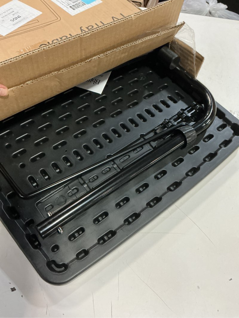 Condition photo showing Good Condition for XL Adjustable Folding TV Tray Table, Larger TV Dinner HDPE Plastic Tray Table for for Eating, Adjustable Folding Laptop Table, TV Tray for Laptop, Eating, Drawing, Snacks, etc, Black XL-Large