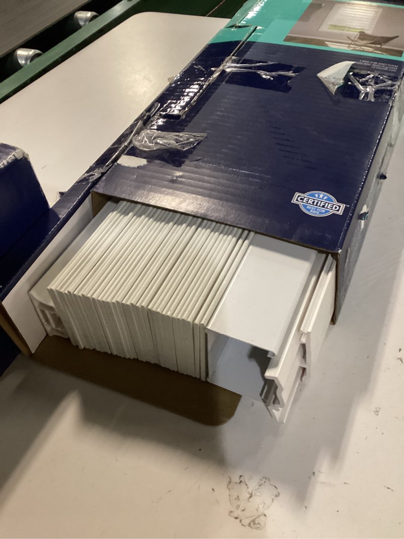 Condition photo showing Good Condition for Levolor 2.5 White Faux Wood Blinds 27"x72" New Missing Mounting Hardware 950220