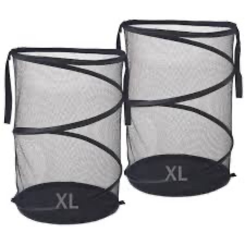 2Pcs Mesh Popup Laundry Hamper 115L Extra Large Collapsible Laundry Basket Foldable Clothing Storage