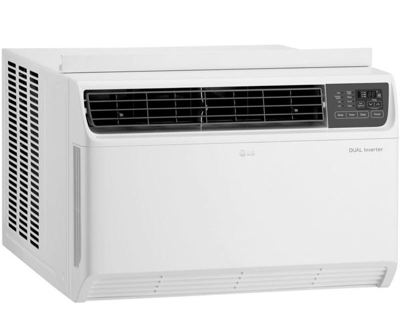 lg 18,000 btu dual inverter, smart wi-fi enabled window ac