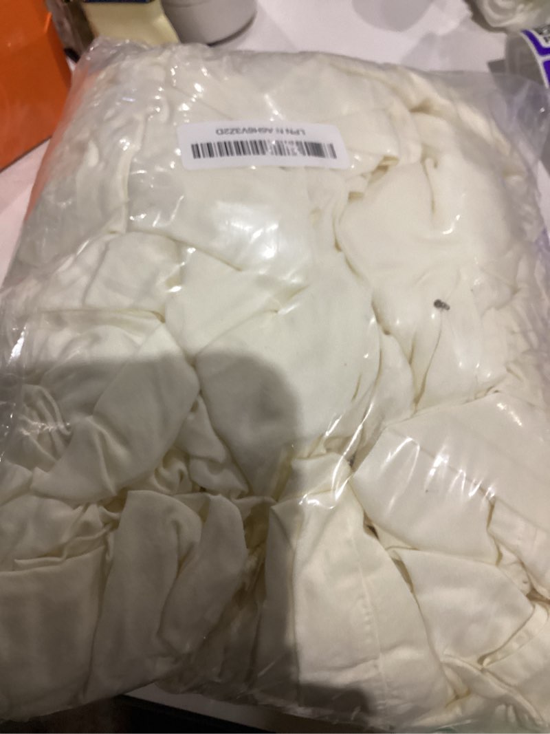 Condition photo showing As Is for silver infused bed sheets set, temperature-regulating fabric with self-cleaning technology for 3x freshness sleep, genuine 100% organic viscose derived from bamboo (offwhite, king) white king (u.s. standard)