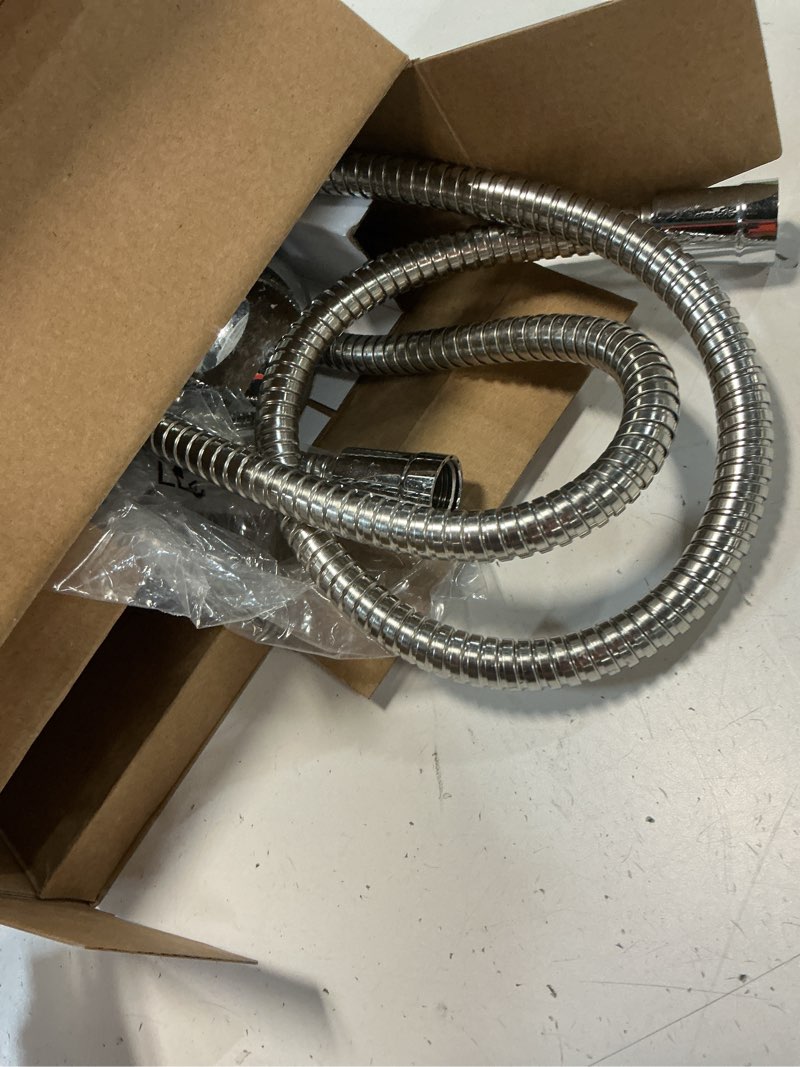 Condition photo showing As Is for mainstays 4-setting luxury shower combo with 19 possible flow combinations, chrome