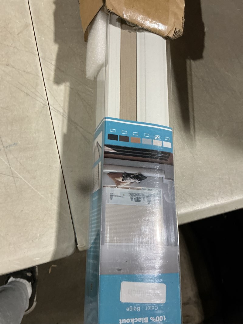 Condition photo showing Good Condition for changshade cordless cellular shades, light filtering honeycomb shades for windows, pull down pleated blinds, easy to install for indoor windows and french doors,16" w x 36" h, beige blackout beige 16"w x 36"h