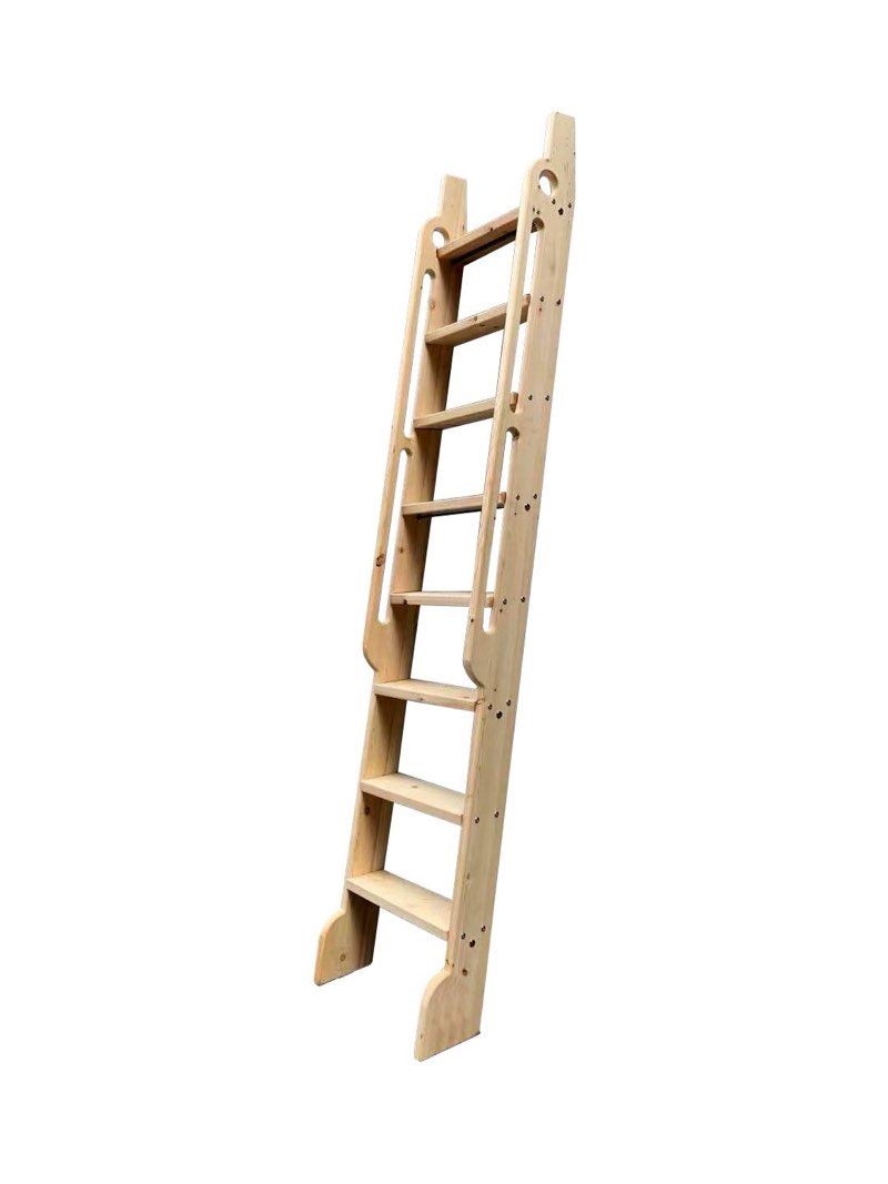 diyhd unfinished rolling library wooden step ladder with glab handle