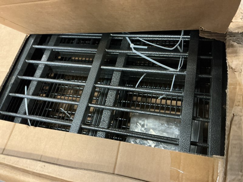 Condition photo showing As Is for Heavy Duty Dog Crate, Large Metal Dog Kennel with Roof Top, 2 Door Dog Cage House with Removable Tra