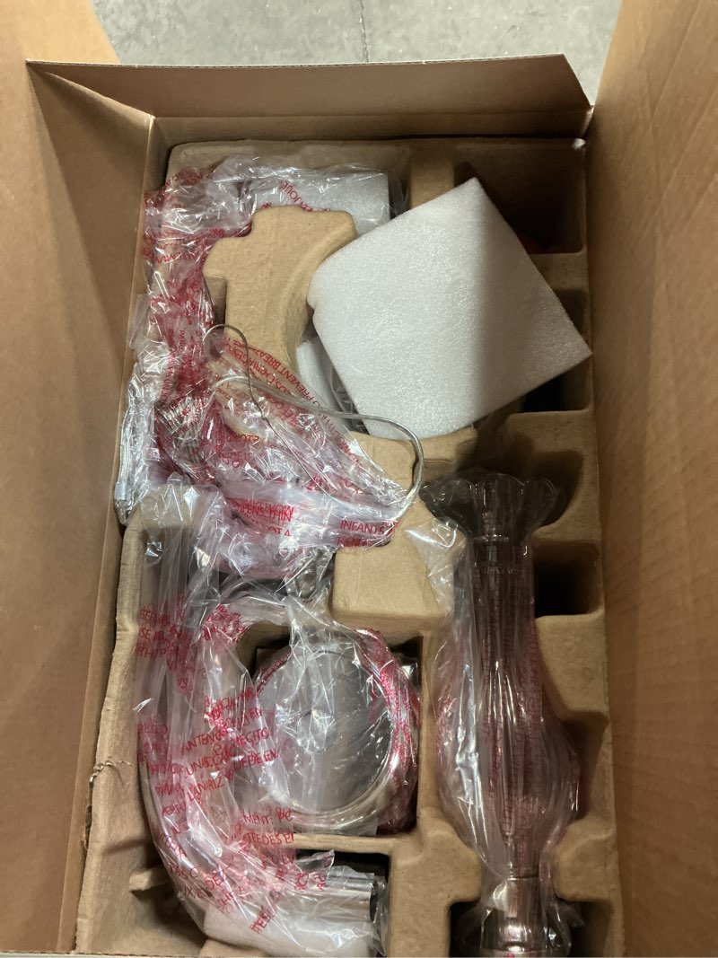 Condition photo showing Good Condition for allen + roth brookhill 5-light chandelier chrome and clear crystal 48831-lwu