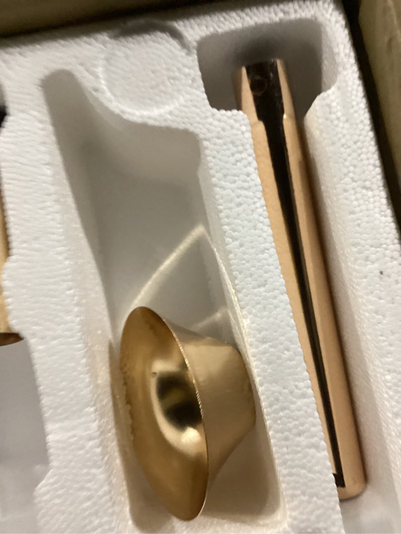 Condition photo showing New/Like New for modern indoor ceiling fan with light remote control,3 solid wood blades,6 speed dc motor,22w dual color led, outdoor ceiling fan chandelier for living room,bedroom,patio,dining room (glossy gold 48in) rose gold 48inch