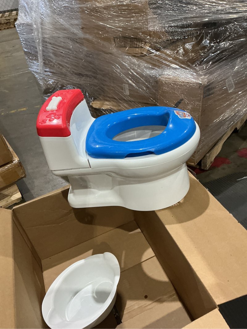 Condition photo showing As Is for the first years nickelodeon paw patrol potty training toilet and toddler toilet seat - potty training toilet seat with fun flushing and cheering sounds