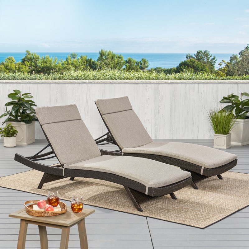 (Incomplete 1 cushion only) Brayden Studio® Cara IndoorOutdoor Chaise Lounge Cushion