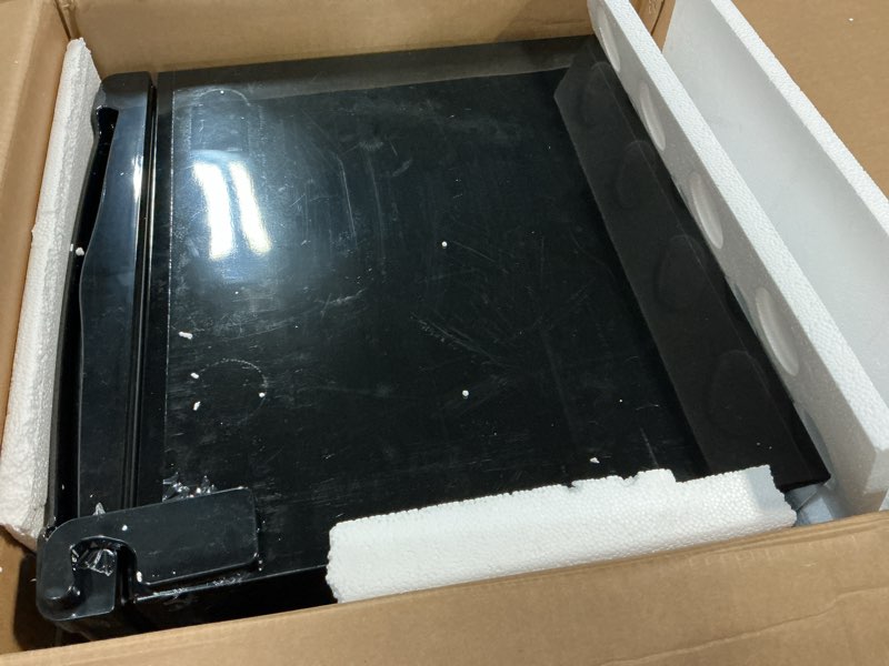 Condition photo showing As Is for midea merm33s1abb mini fridge, 3.3 cu.ft compact fridge with internal light, adjustable thermostat, reversible door, low noise for dorm, office, bedroom black black 3.3 cubic feet