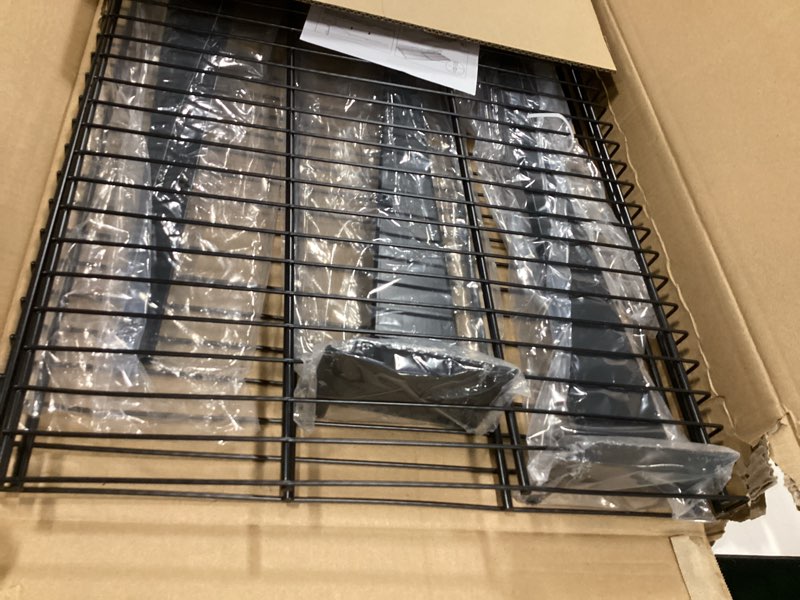 Condition photo showing Good Condition for 2 Pcak Slatwall Shelves 24X16.5 Inch, Heavy Duty Metal Wire Slat Wall Shelf for Retail, Garage, Home Storage, Universal Slatwall Accessories (2PC) Black 2PC