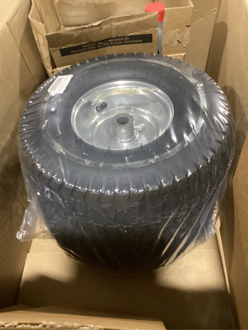 Condition photo showing New/Like New for 15x6.00-6 lawn mower tire and wheel front tire compatible with john deere craftsman husqvarna riding mowers lawn tractors