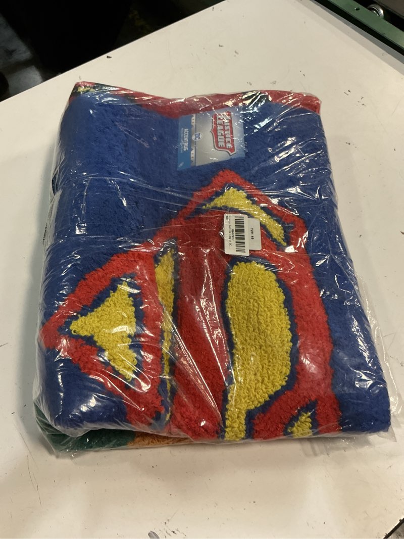 Condition photo showing New/Like New for justice league dc comics kids room non slip area rug, 30" in x 48" in, (official licensed product) by franco
