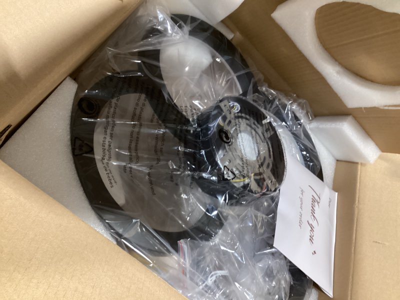 Condition photo showing New/Like New for ftzvrd ceiling fans with lights and remote, flush mount ceiling fan with light, 3000-6500k dimmable modern led ceiling fans, 6 wind speeds, low profile small ceiling fan for bedroom, kitchen, office matte black 18 inch