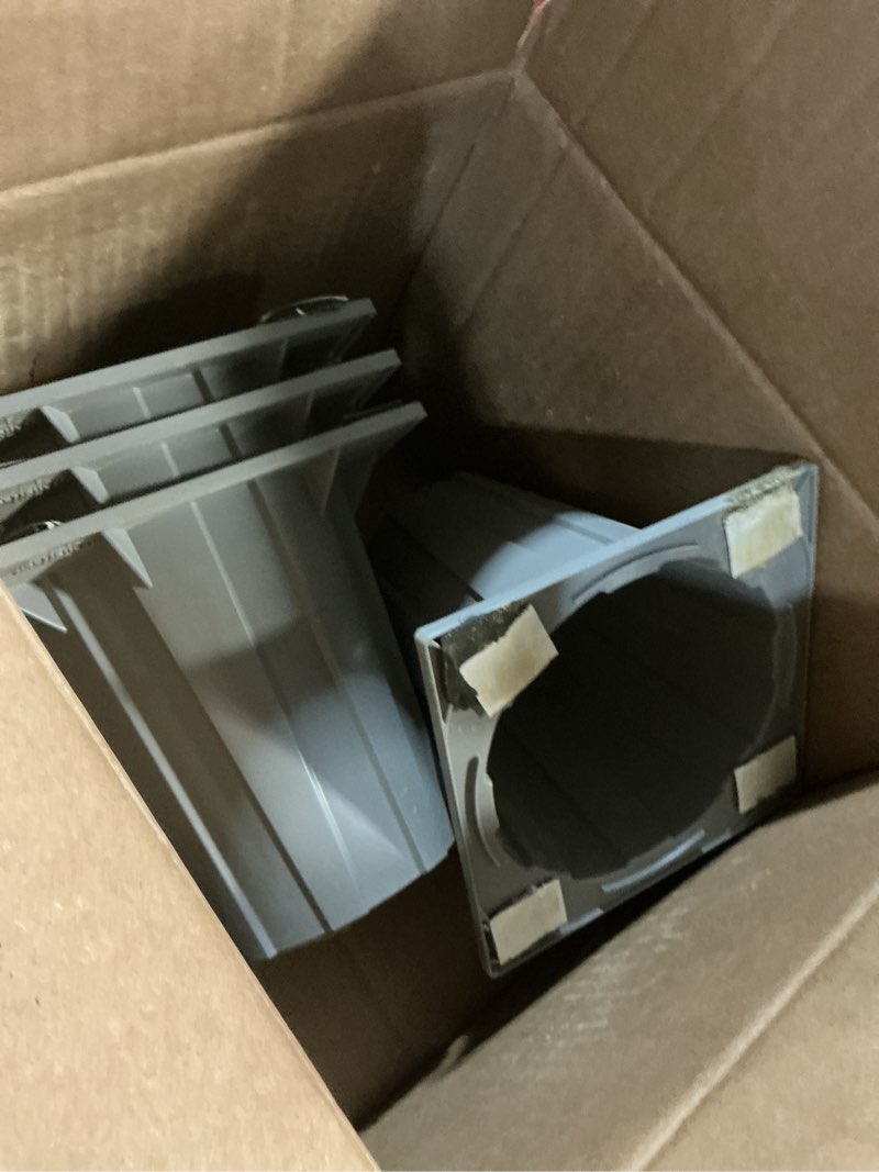 Condition photo showing As Is for condenser heat pump riser – 6” heavy-duty polypropylene riser block (4-pack) w/butyl mastic – ac & hvac unit support – reduces vibration & noise – supports up to 2000 lbs – easy install 6" riser