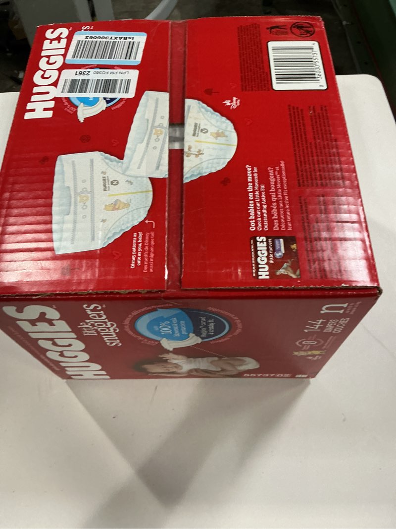 Condition photo showing New/Like New for Huggies Size Newborn Diapers, Little Snugglers Baby Diapers, Size Newborn (up to 10 lbs), 144 Count, Packaging May Vary