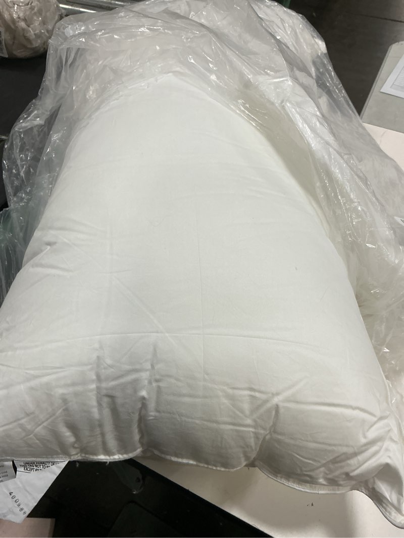 Condition photo showing As Is for premium down alternative pillow, king, firm