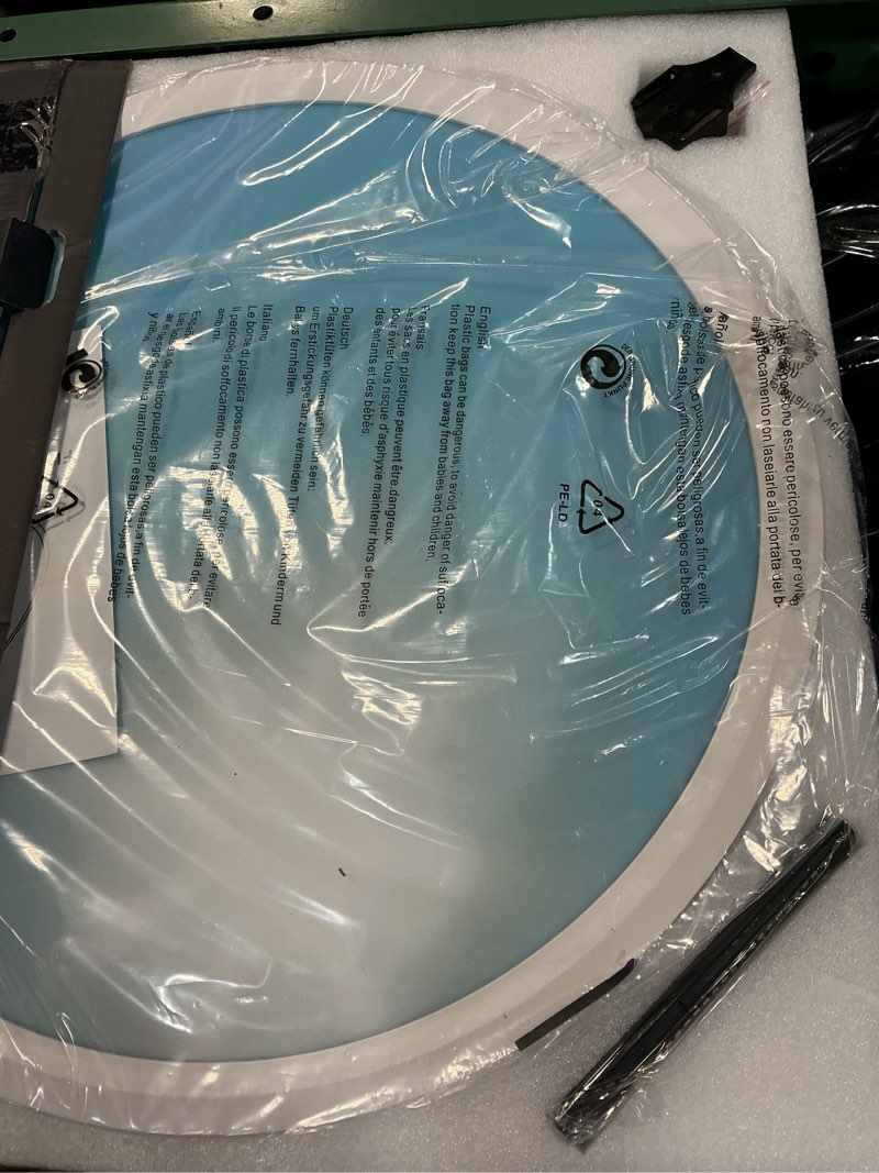 Condition photo showing Good Condition for 20 inch flush mount ceiling light fixture,43w dimmable ceiling light with remote, 3000k/4500k/6000k adjustable white ceiling lights, blue sky led round flat panel light for kitchen, bedroom 20 inch multicolor