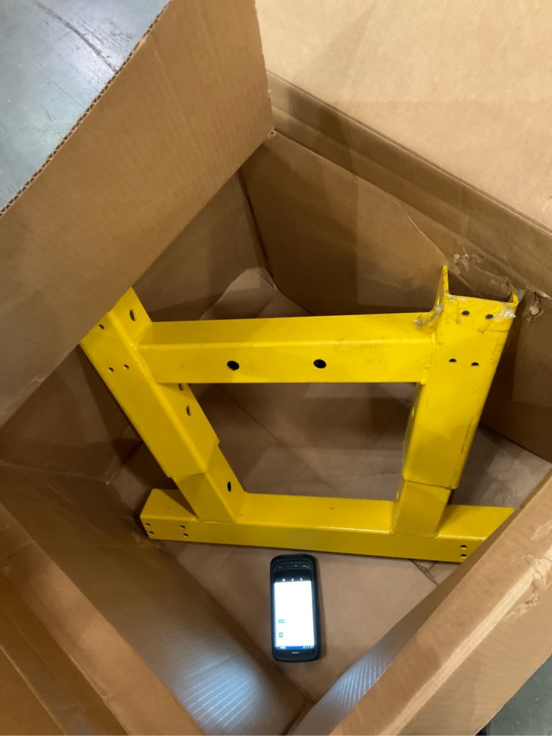 Condition photo showing As Is for 2-Ton Folding Engine Hoist Cherry Picker 4400 Lb Capacity Hydraulic Shop Crane with Telescoping Boom 6 Caster Wheels for Automotive Repair Garage Use Includes Hitch and Storage Stand Yellow