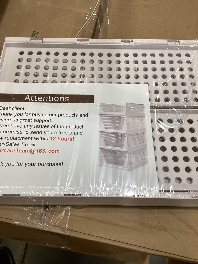 Stackable Closet Storage Basket - Stackable Storage Bins, Multifunctional & Foldable Closet Organizer Waterproof, Wardrobe Cupboard Space-Saving Hat Storage Drawer Organizer, White