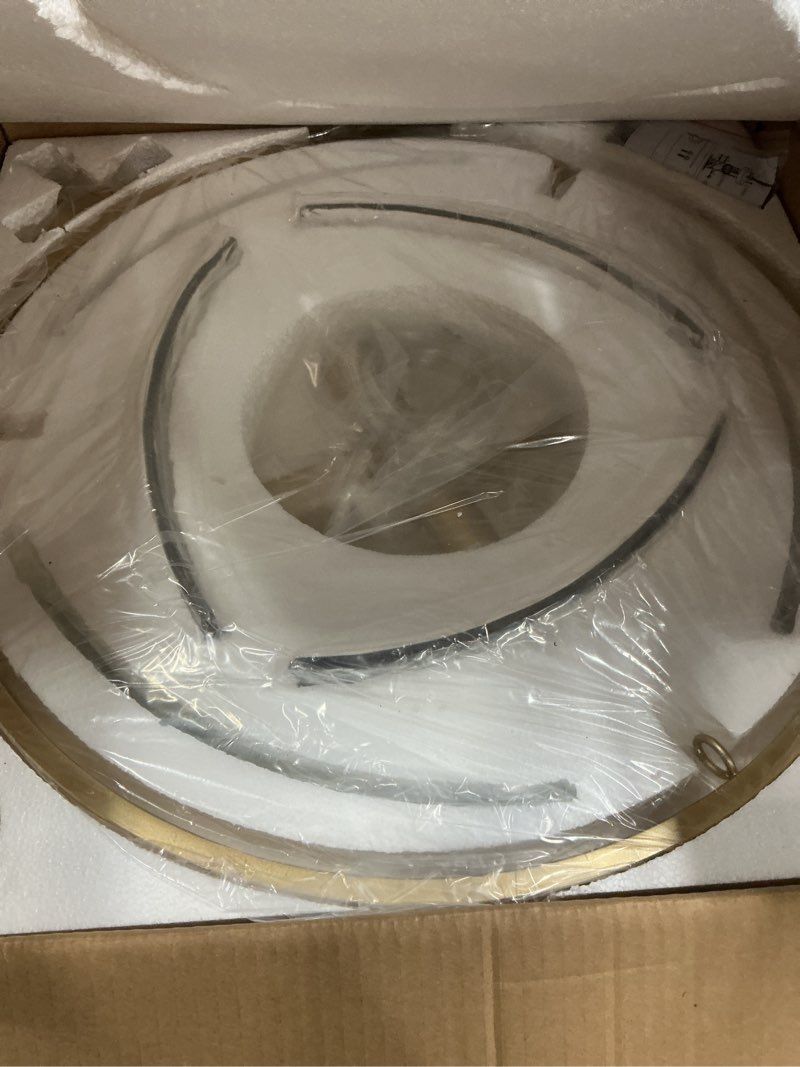 Condition photo showing New/Like New for modern chandelier for dining room, 22" gold glass chandelier, large farmhouse round chandelier for dining room, foyer, bedroom, hallway, entryway 22‘’ gold