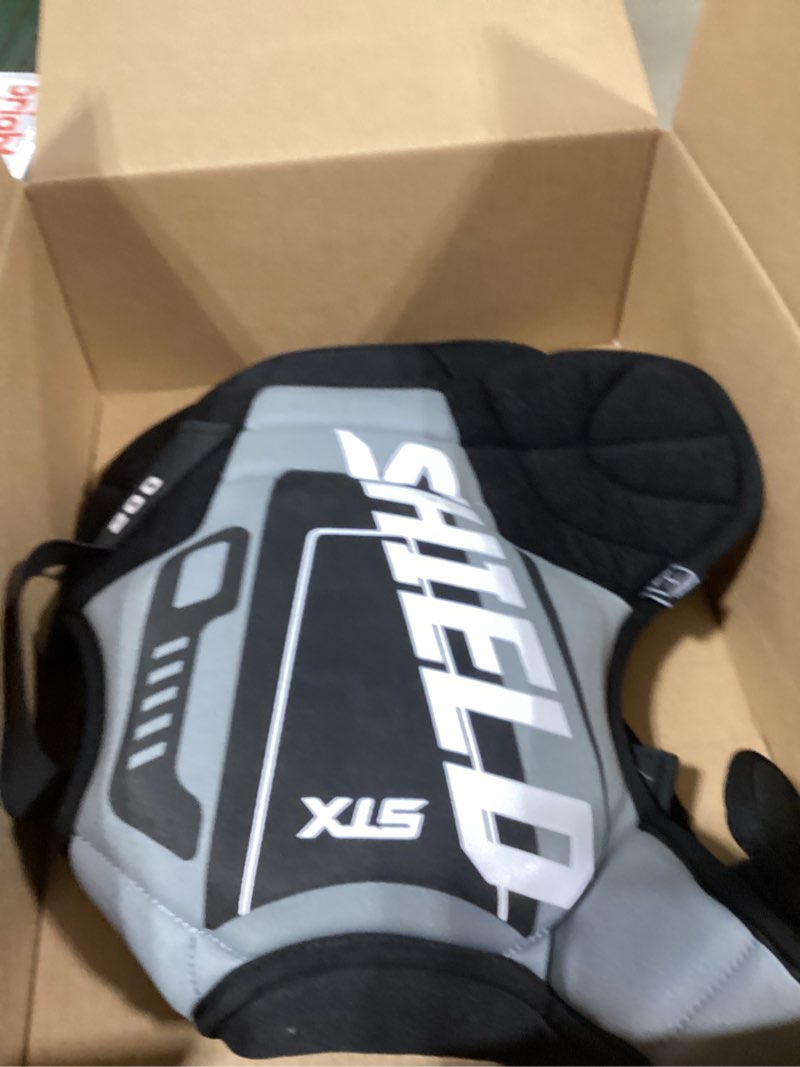 Condition photo showing Good Condition for stx shield 200 lacrosse goalie chest protector, black/gray, medium