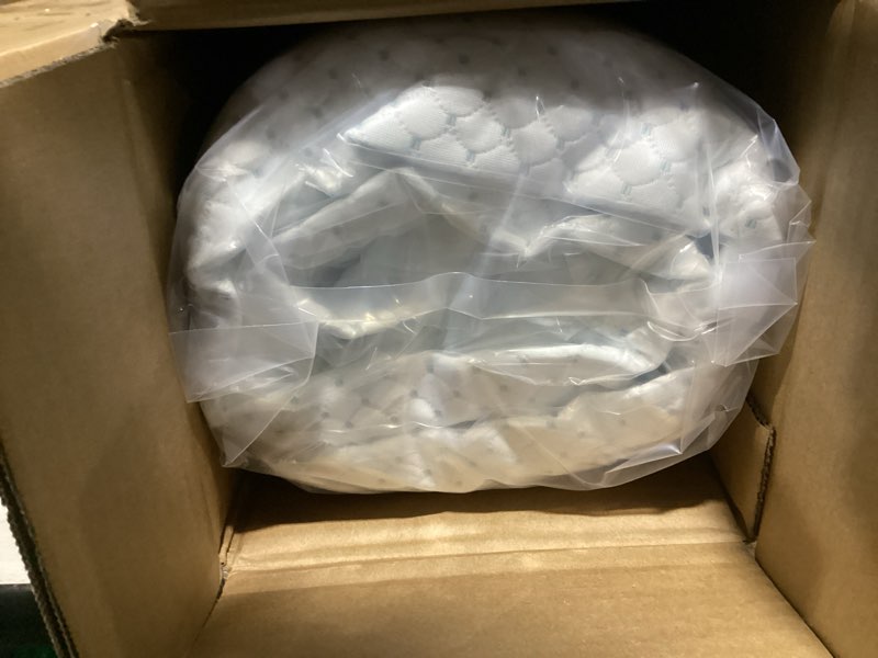 Condition photo showing New/Like New for mini crib mattress, 38x24x4 inch dual sided 2-stage firmness portable baby mattress for mini, with cooling gel memory foam, waterproof & washable cover and non-slip base, white