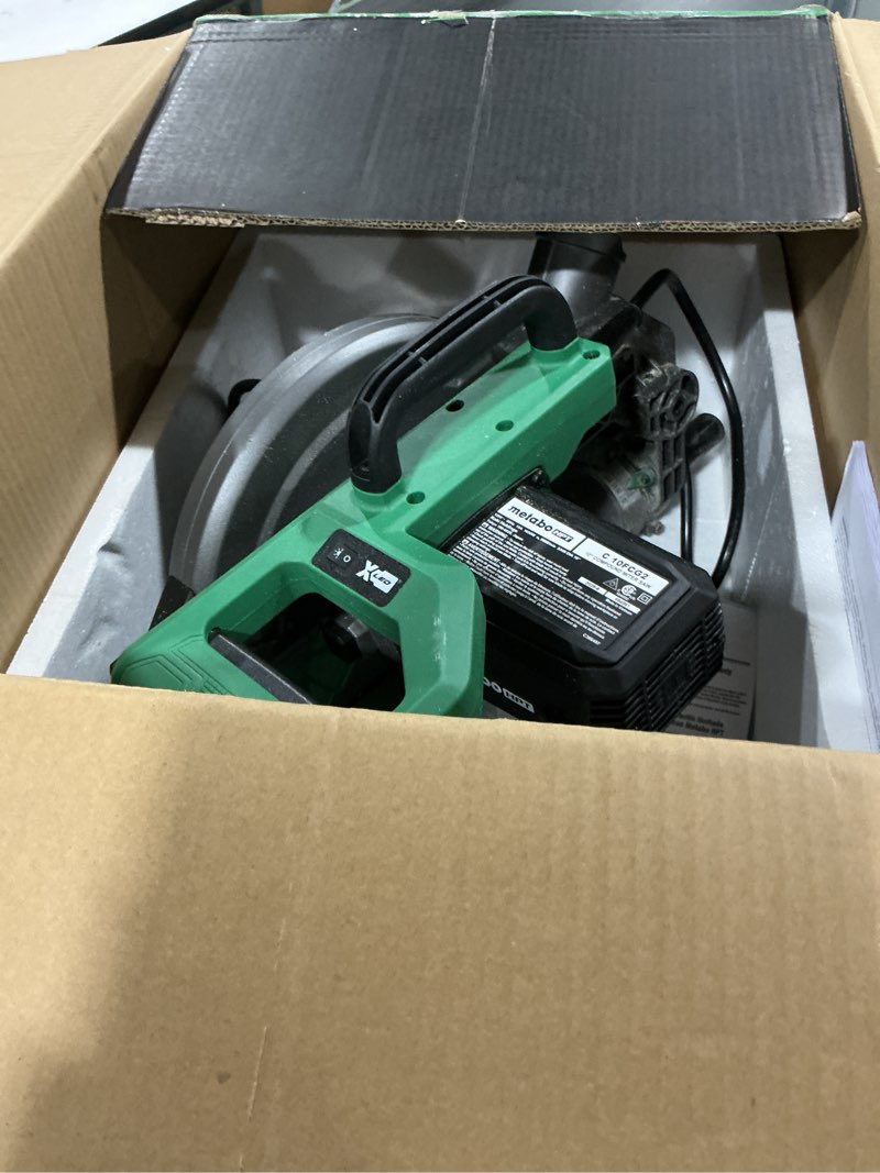 Condition photo showing As Is for Metabo HPT 10-Inch Single Bevel Compound Miter Saw, 15-Amp Power Saw with Xact Cut Shadow Line, Precision Miter Angles, Single Bevel 0-45°, 40T TCT Miter Saw Blade, Lightweight Design, C10FCG2 C10FCG2 - Next Gen Model