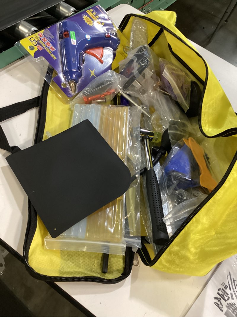 Condition photo showing Good Condition for cygoods 1set car dent removal kit, auto fender damage repair big curved rod crowbar puller lifter rods tools with glue tabs, glue sticks, leveling tools and more for car body dent repair