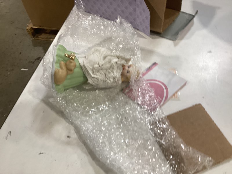 Condition photo showing Good Condition for enesco growing up girls “blonde age 7” porcelain figurine, 4.5”, golden,green,pink