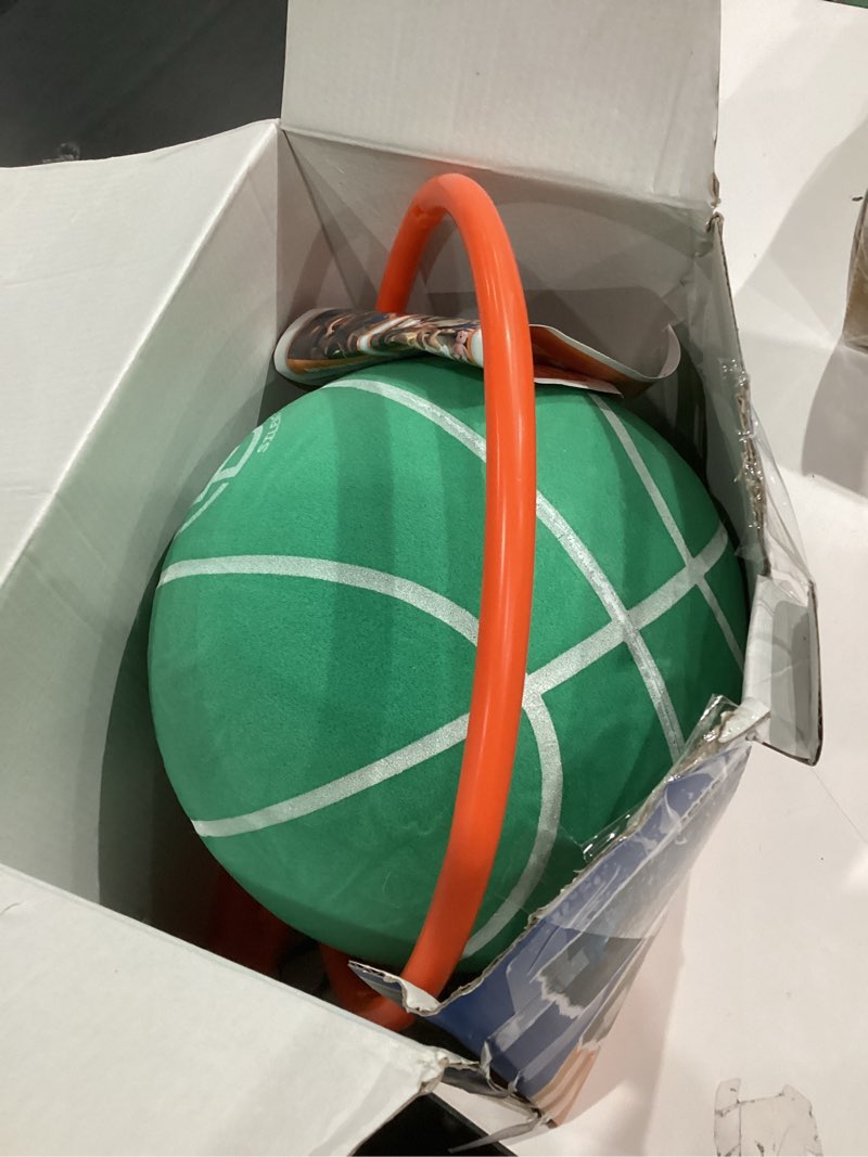 Condition photo showing As Is for Groove-Grip Silent Basketball & Hoop Gift Set - High-Density Foam with Textured Surface, All-Weather Indoor Practice, Ready-to-Give Pro Training Kit Green