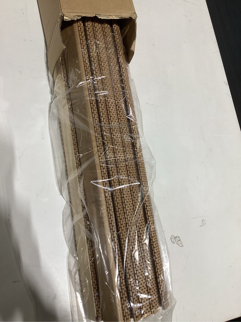 Condition photo showing Good Condition for lazblinds no tools no drill cordless bamboo roman shades, light filtering window treatment, roll up bamboo blinds for windows 28'' w x 64'' h, acorn light filtering-acorn 28" w x 64" h