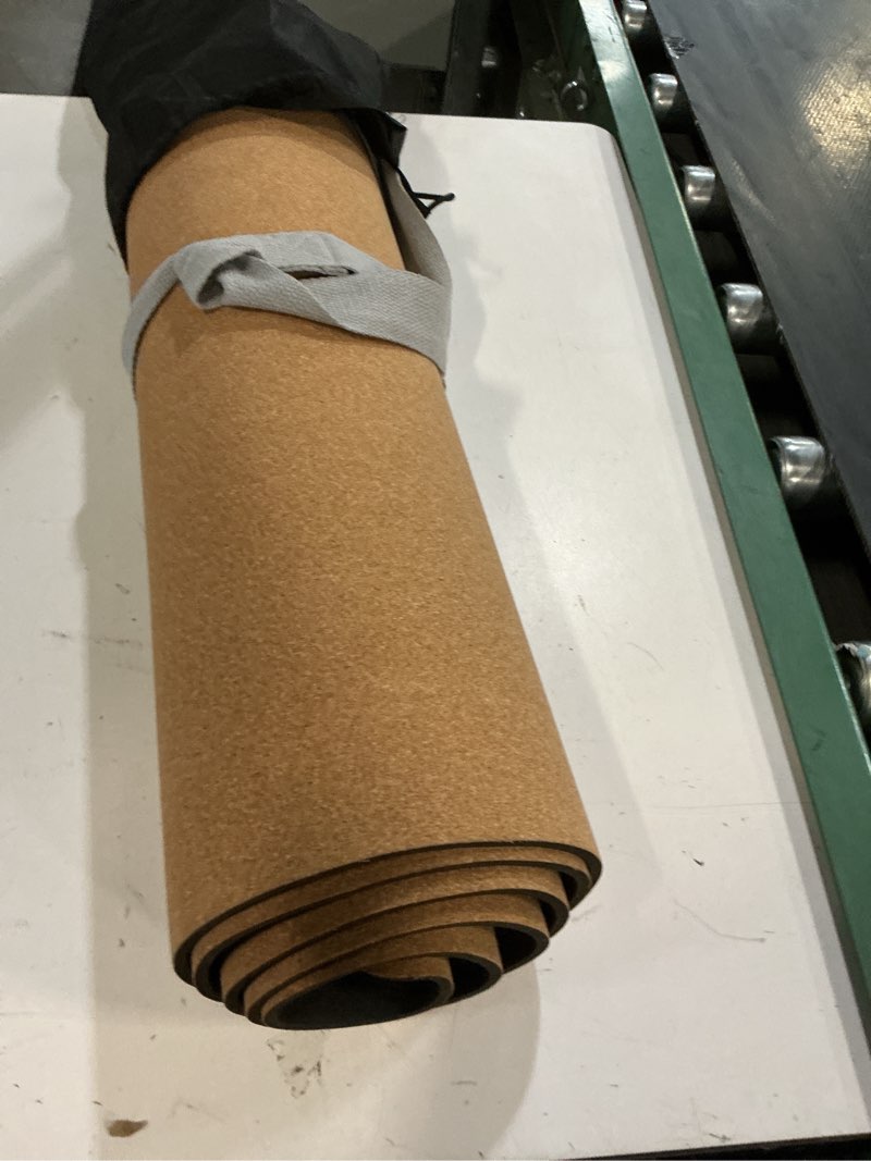 Condition photo showing As Is for extra long cork lightweight yoga mat "the robin"